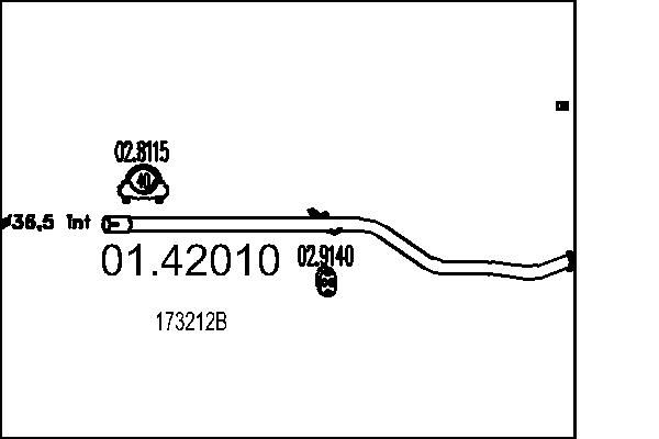 MTS kipufogócső 01.42010