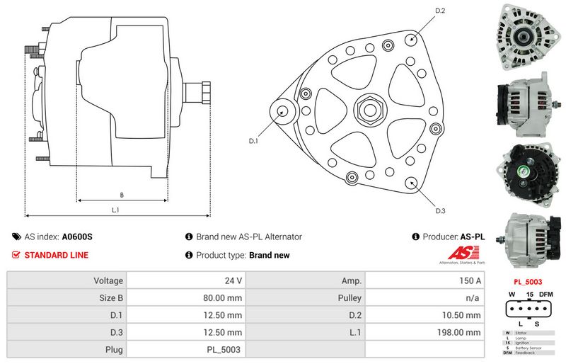 AS-PL A0600S Alternator