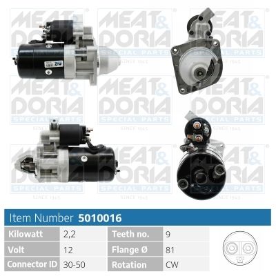 MEAT & DORIA Startmotor / Starter 5010016