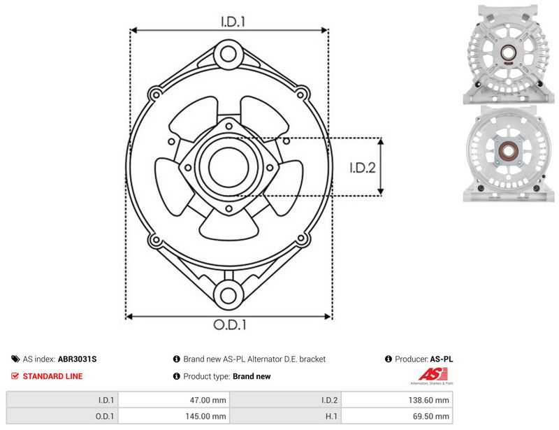 Kaitsekate, generaator, AS-PL ABR3031S