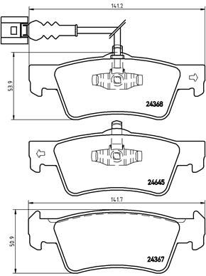 Комплект гальмівних накладок, дискове гальмо, Brembo P85091