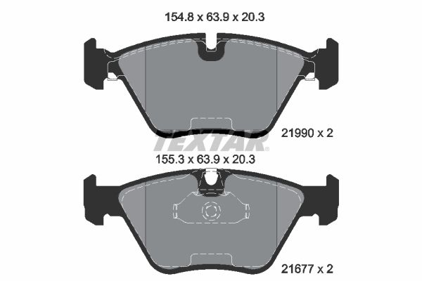 Комплект гальмівних накладок, дискове гальмо, Textar 2199003