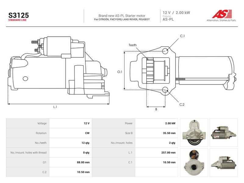 Starter, AS-PL S3125