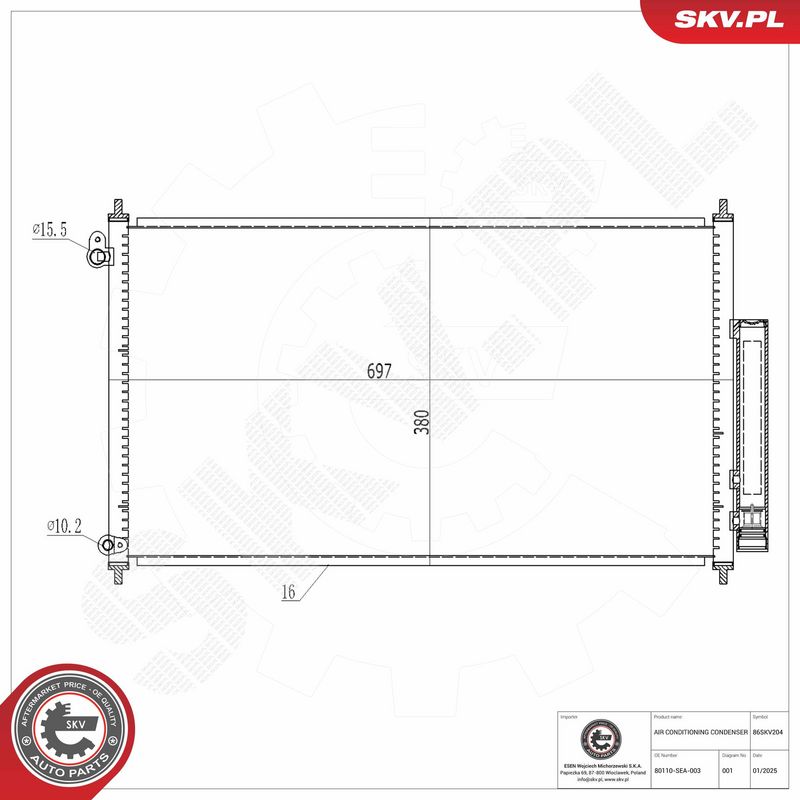 Kondensaator, kliimaseade, ESEN SKV 86SKV204