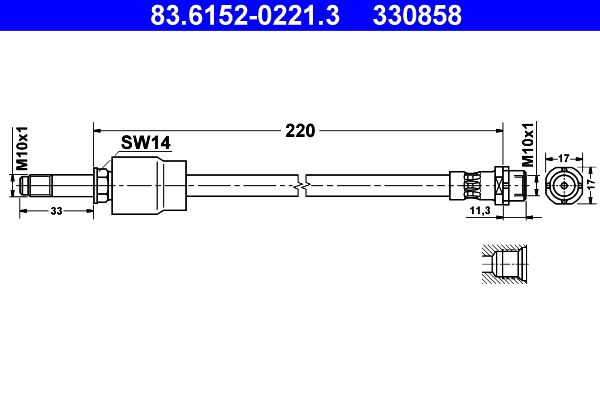 Furtun frana 83.6152-0221.3 ATE
