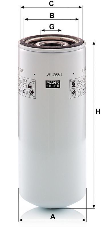 MANN-FILTER W1268/1 Filter, operating hydraulics