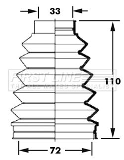 First Line Bellow Kit, drive shaft FCB6000