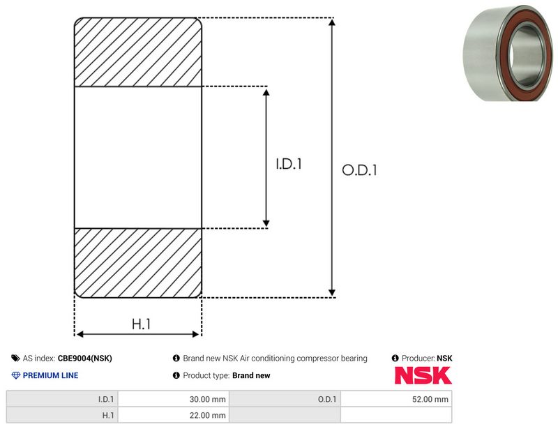 AS-PL CBE9004(NSK) Bearing