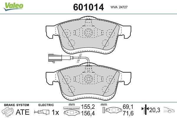 комплект спирачно феродо, дискови спирачки VALEO