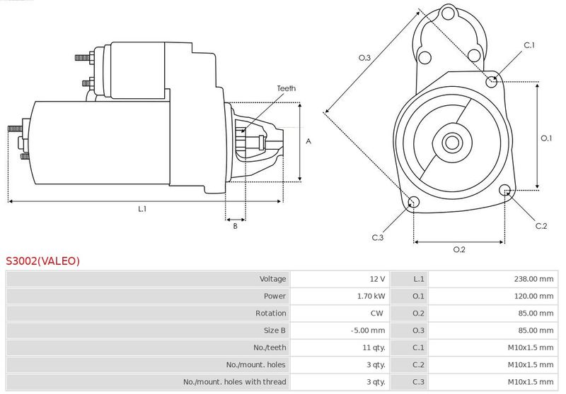 AS-PL S3002(VALEO) Starter