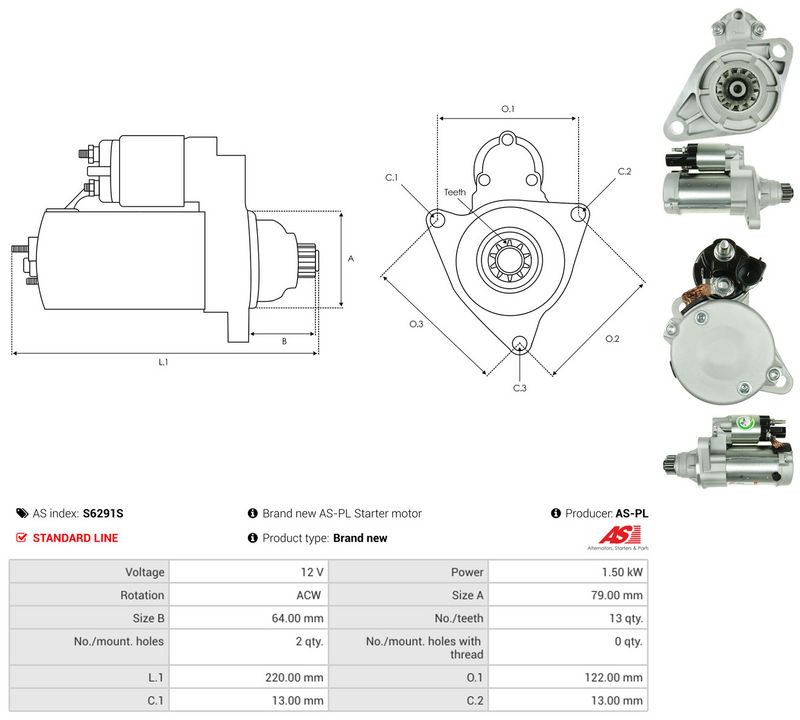 Starter, AS-PL S6291S
