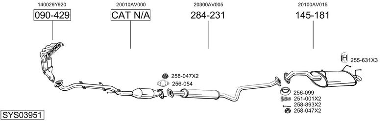 BOSAL kipufogórendszer SYS03951