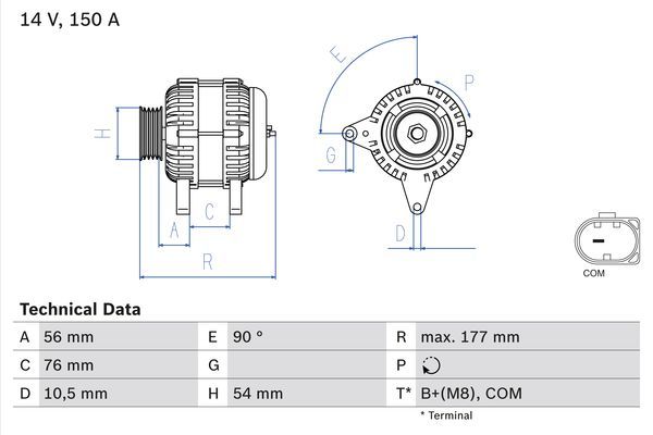 Генератор, Bosch 0986080580