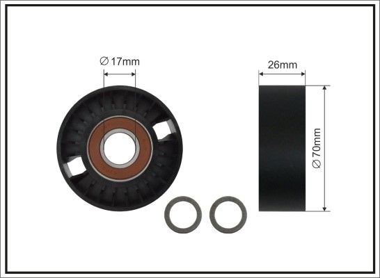 CAFFARO 500336SC - Tensioner Pulley, V-ribbed belt