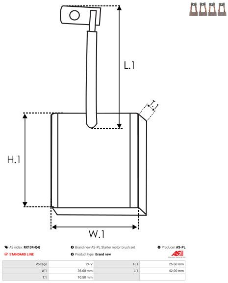 Süsinikuhari, starter, AS-PL RX134H(4)