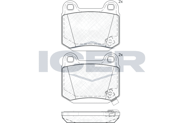 Комплект гальмівних накладок, дискове гальмо, Icer 181634
