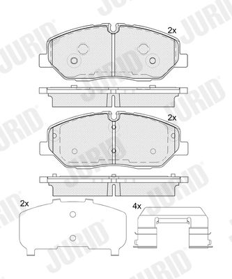 JURID HYUNDAI тормозные колодки передний H350 2.5 CRDI 15-