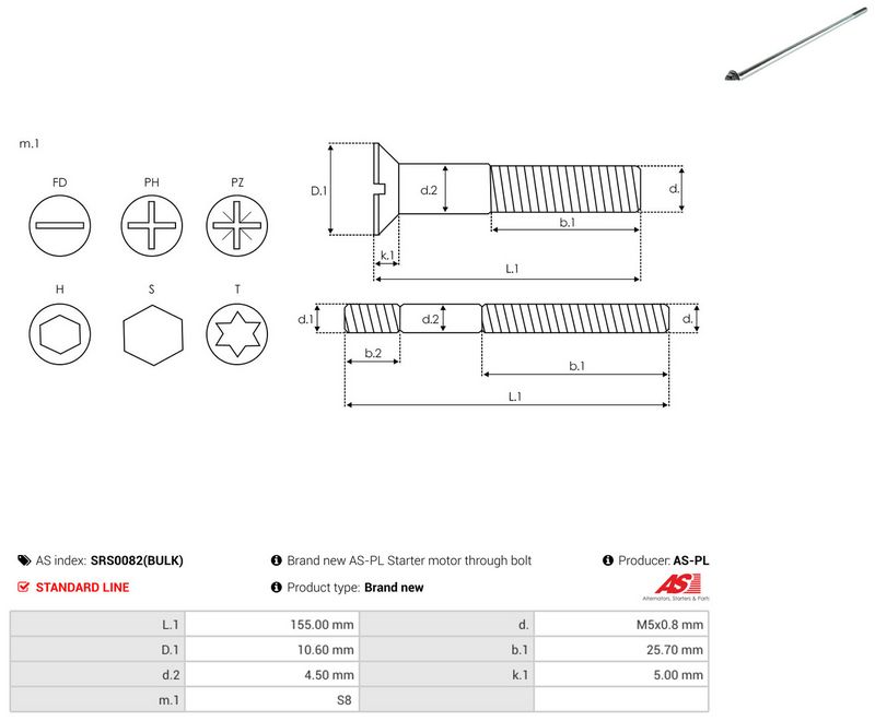 AS-PL SRS0082(BULK) Repair Set, alternator