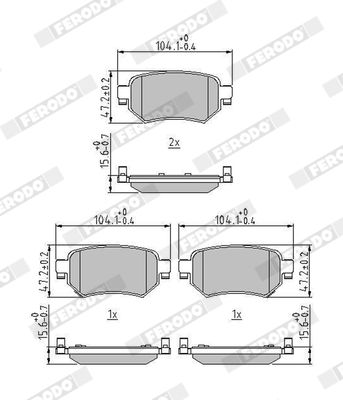 FERODO FDB4944 Brake Pad Set, disc brake