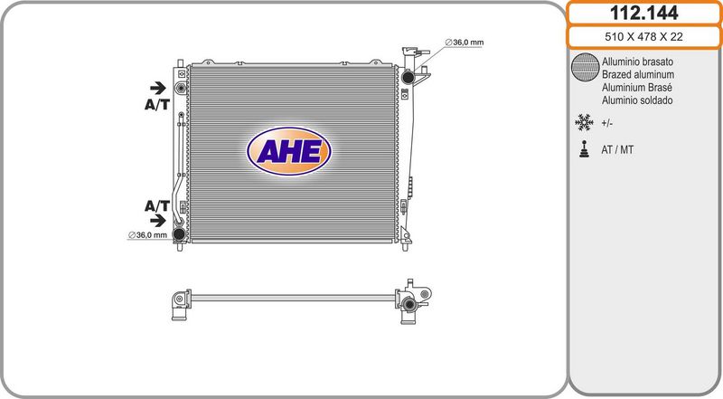AHE 112.144 - Aušinimo radiatorius