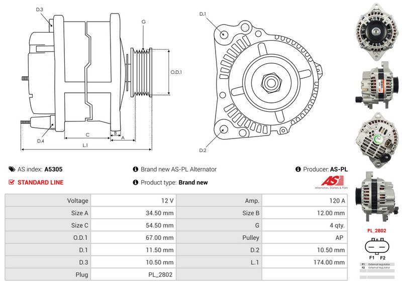 AS-PL A5305 Alternator