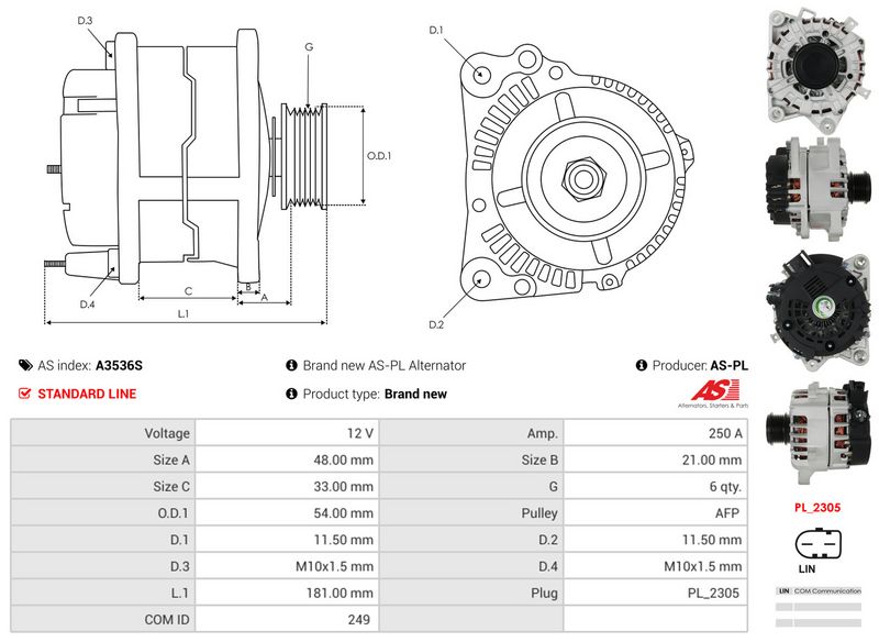 AS-PL A3536S Alternator