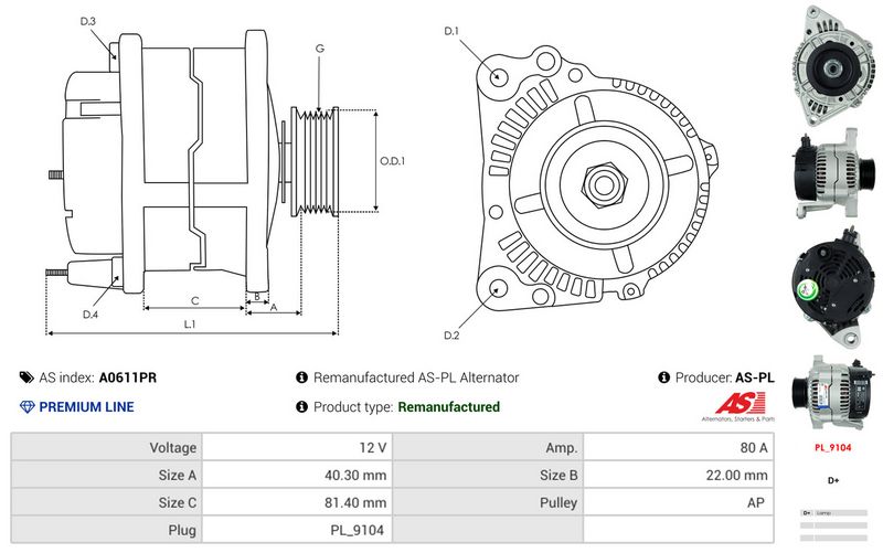 AS-PL A0611PR Alternator