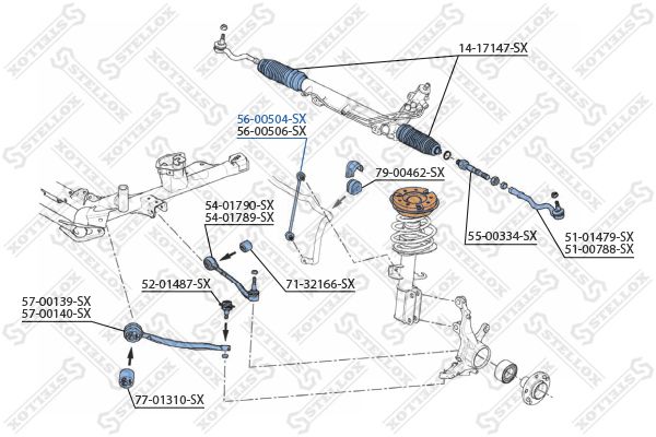 STELLOX 56-00504-SX Link/Coupling Rod, stabiliser bar