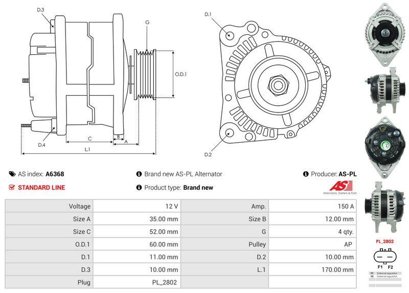 AS-PL A6368 Alternator