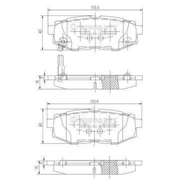 Комплект гальмівних накладок, дискове гальмо, Nipparts N3617006