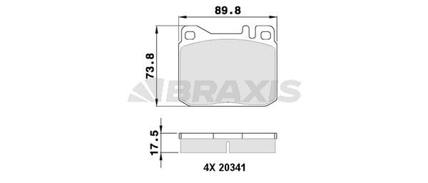 Комплект гальмівних накладок, дискове гальмо, Braxis AA0362