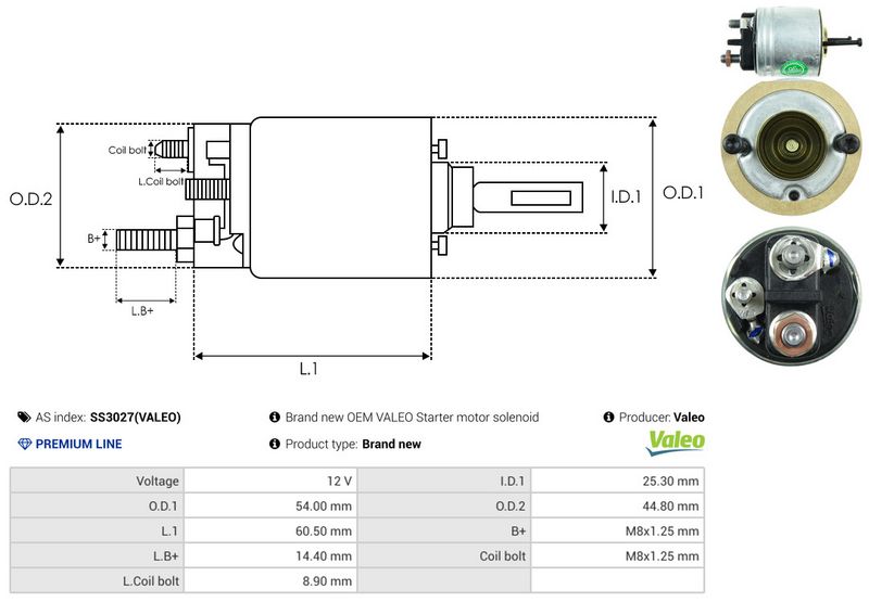 AS-PL SS3027(VALEO) Solenoid Switch, starter