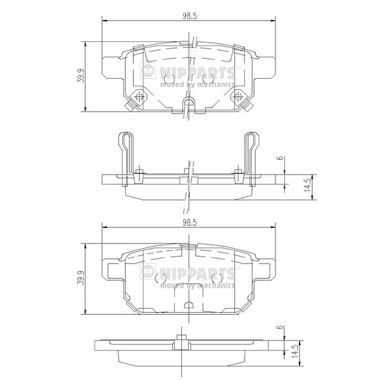 Комплект гальмівних накладок, дискове гальмо, Nipparts N3618002