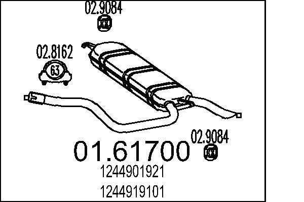 MTS hátsó hangtompító 01.61700