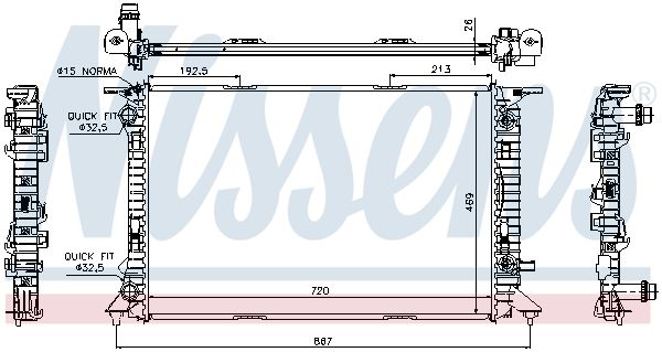 Радиатор охлаждения AUDI A 4/S 4 (B8) (07-) (выр-во Nissens)