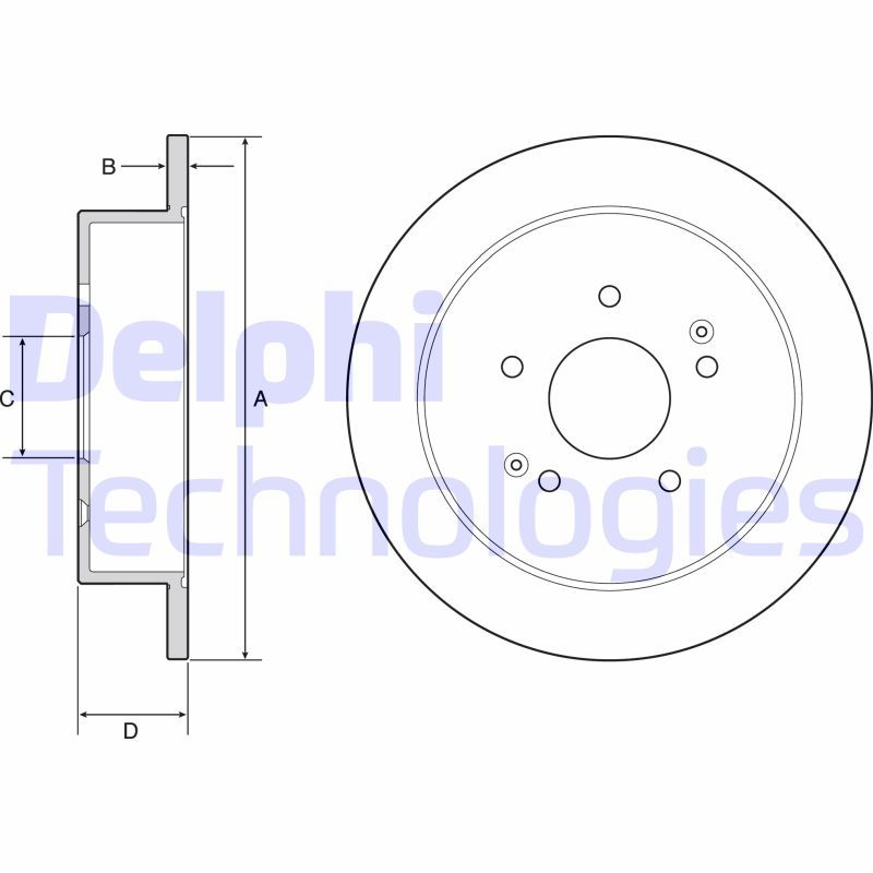 DELPHI SSANGYONG диск тормозной задн.Actyon II,Korando,Tivoli 10-