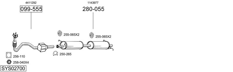 BOSAL kipufogórendszer SYS02700