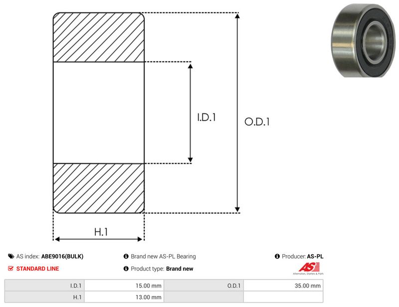 AS-PL ABE9016(BULK) Bearing
