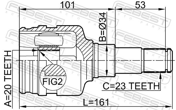 FEBEST 0111-KSP90 Joint Kit, drive shaft