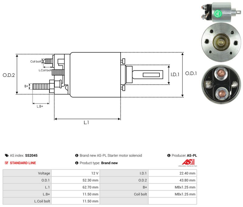 AS-PL SS2045 Solenoid Switch, starter