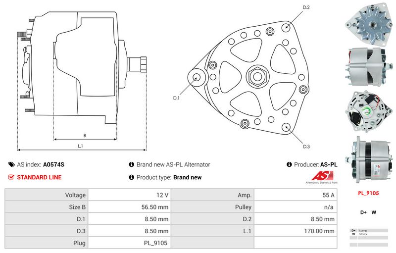 AS-PL A0574S Alternator