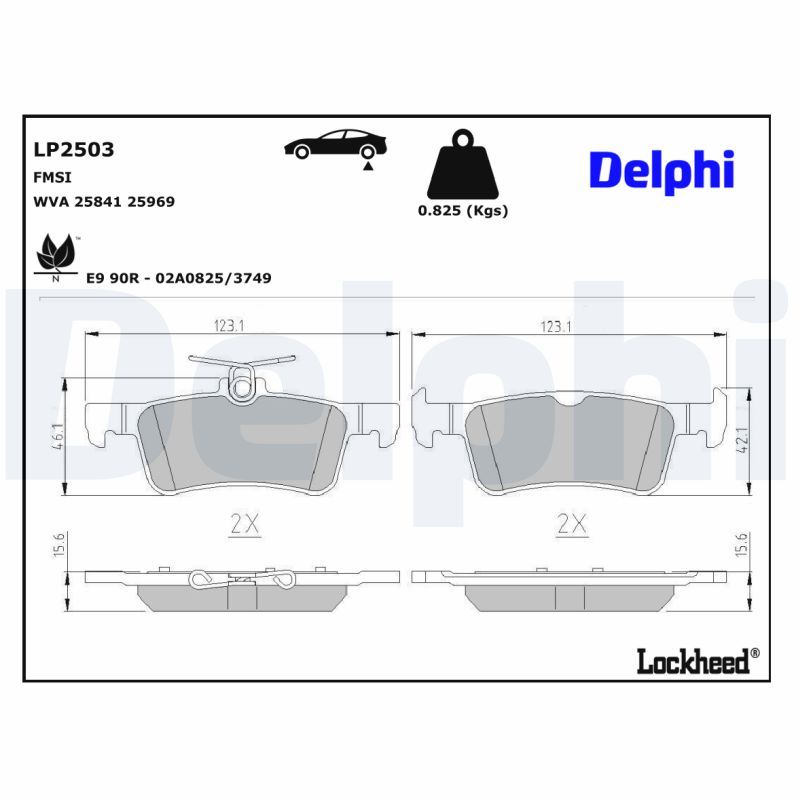 DELPHI LP2503 Brake Pad Set, disc brake
