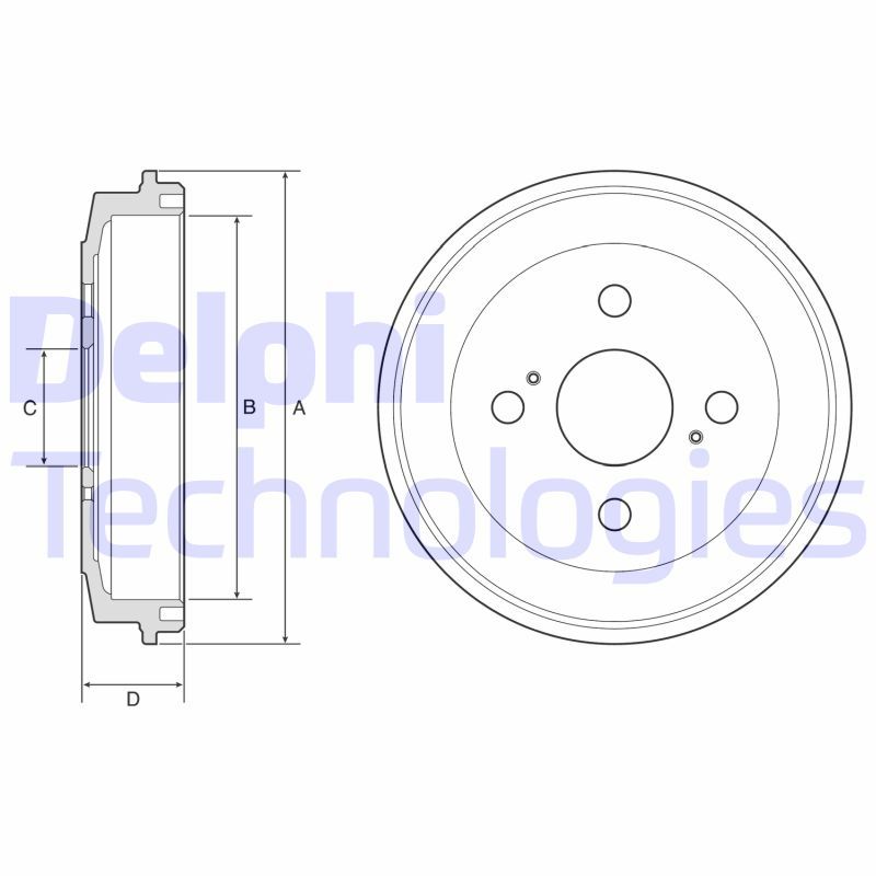 DELPHI DAIHATSU барабан тормозной MATERIA, SIRION 05-, TOYOTA