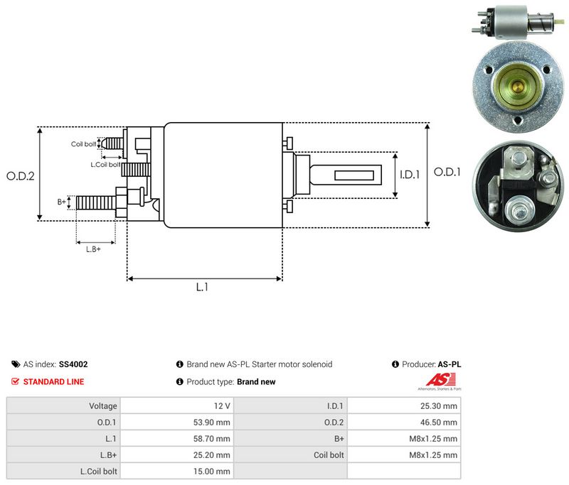 Magnetlülitus, starter, AS-PL SS4002