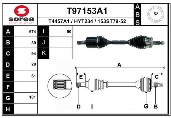 EAI hajtótengely T97153A1
