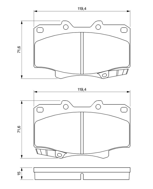 BOSCH Plaquettes de frein à disque 0 986 424 134