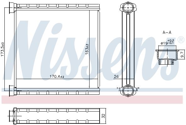 NISSENS Hőcserélő, belső tér fűtés 707278