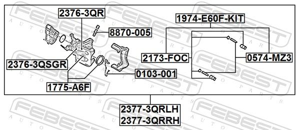 Kit de reparación, pinza de freno
