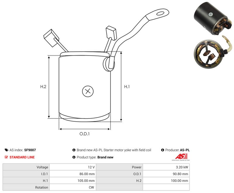 AS-PL SF9007 Field Winding, starter
