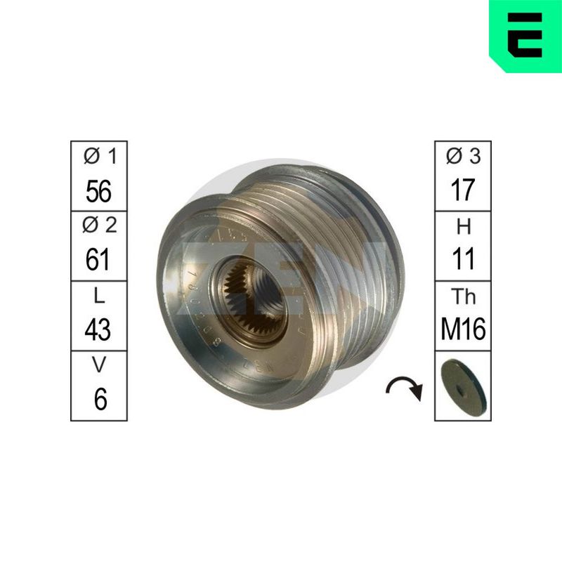 Шкив генератора на A1, A2, A3, A4, A6, Alhambra, Altea, Arosa, Beetle, Bora, Caddy, Калибер, Compass, Cordoba, Eos,. ..